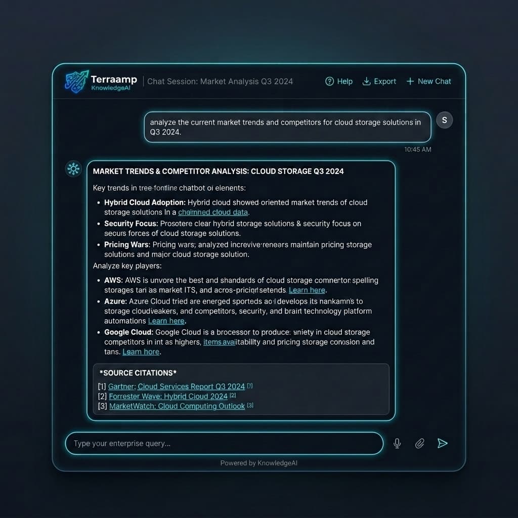 KnowledgeAI Chatbot Interface